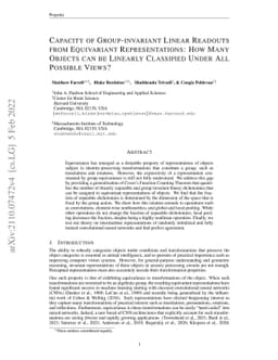 Capacity of Group-invariant Linear Readouts from Equivariant
  Representations: How Many Objects can be Linearly Classified Under All
  Possible Views?