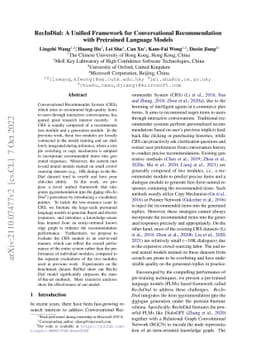 RecInDial: A Unified Framework for Conversational Recommendation with
  Pretrained Language Models