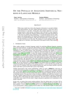 On the Pitfalls of Analyzing Individual Neurons in Language Models