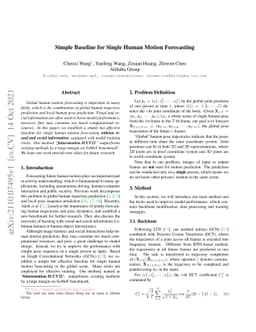 Simple Baseline for Single Human Motion Forecasting