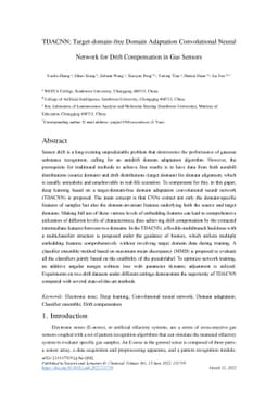 TDACNN: Target-domain-free Domain Adaptation Convolutional Neural
  Network for Drift Compensation in Gas Sensors