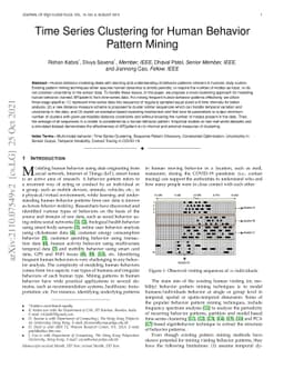 Time Series Clustering for Human Behavior Pattern Mining