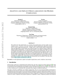 AIR-Net: Adaptive and Implicit Regularization Neural Network for Matrix
  Completion