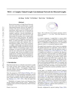 MGC: A Complex-Valued Graph Convolutional Network for Directed Graphs