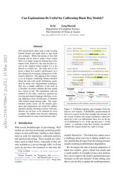 Can Explanations Be Useful for Calibrating Black Box Models?