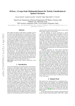 DeToxy: A Large-Scale Multimodal Dataset for Toxicity Classification in
  Spoken Utterances
