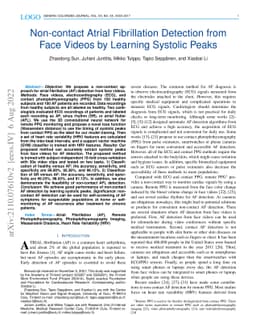 Non-contact Atrial Fibrillation Detection from Face Videos by Learning
  Systolic Peaks