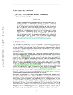 Non-deep Networks