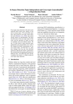 Is Stance Detection Topic-Independent and Cross-topic Generalizable? --
  A Reproduction Study