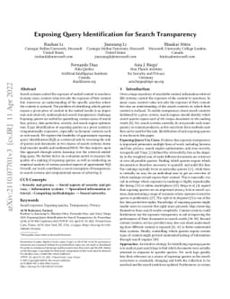 Exposing Query Identification for Search Transparency
