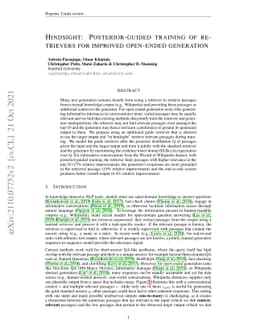 Hindsight: Posterior-guided training of retrievers for improved
  open-ended generation
