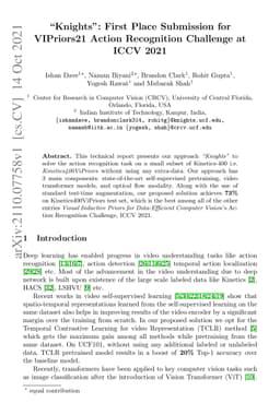 "Knights": First Place Submission for VIPriors21 Action Recognition
  Challenge at ICCV 2021