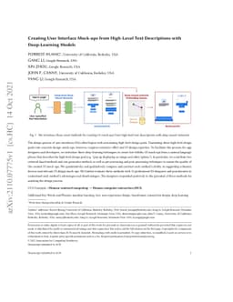 Creating User Interface Mock-ups from High-Level Text Descriptions with
  Deep-Learning Models