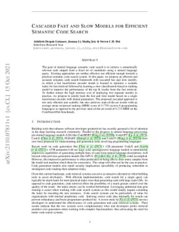 Cascaded Fast and Slow Models for Efficient Semantic Code Search
