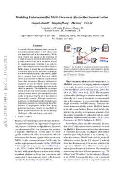 Modeling Endorsement for Multi-Document Abstractive Summarization