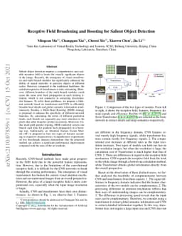 Receptive Field Broadening and Boosting for Salient Object Detection