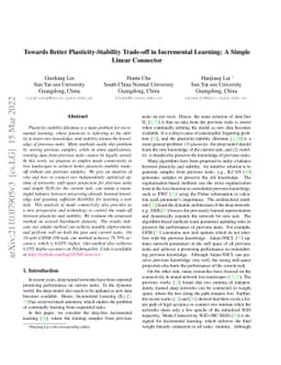 Towards Better Plasticity-Stability Trade-off in Incremental Learning: A
  Simple Linear Connector