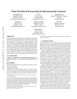 Value Penalized Q-Learning for Recommender Systems