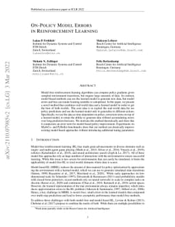 On-Policy Model Errors in Reinforcement Learning
