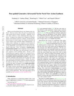 Pose-guided Generative Adversarial Net for Novel View Action Synthesis