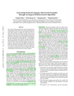 Generating Natural Language Adversarial Examples through An Improved
  Beam Search Algorithm