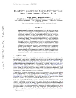 FlexConv: Continuous Kernel Convolutions with Differentiable Kernel
  Sizes
