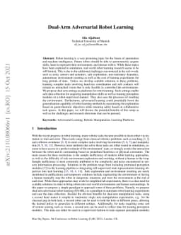 Dual-Arm Adversarial Robot Learning