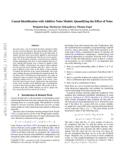 Causal Identification with Additive Noise Models: Quantifying the Effect
  of Noise