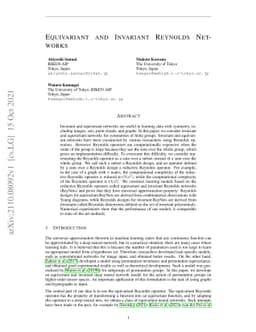 Equivariant and Invariant Reynolds Networks