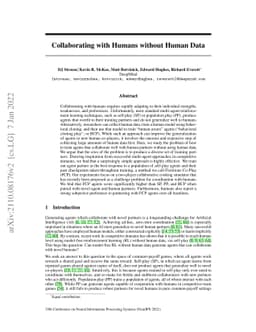 Collaborating with Humans without Human Data