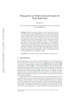 Propagation on Multi-relational Graphs for Node Regression