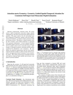 Attention meets Geometry: Geometry Guided Spatial-Temporal Attention for
  Consistent Self-Supervised Monocular Depth Estimation