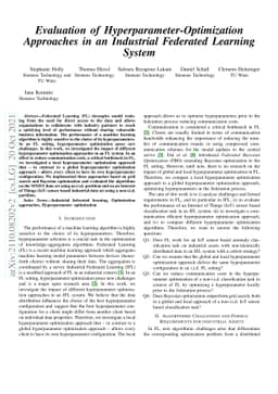 Evaluation of Hyperparameter-Optimization Approaches in an Industrial
  Federated Learning System
