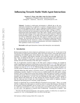 Influencing Towards Stable Multi-Agent Interactions