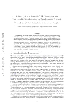 A Field Guide to Scientific XAI: Transparent and Interpretable Deep
  Learning for Bioinformatics Research