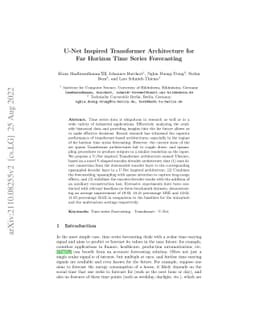 Yformer: U-Net Inspired Transformer Architecture for Far Horizon Time
  Series Forecasting