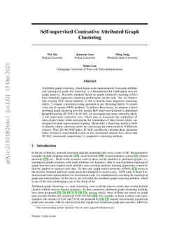 Self-supervised Contrastive Attributed Graph Clustering