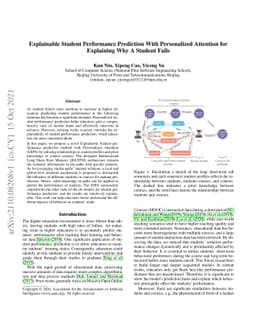Explainable Student Performance Prediction With Personalized Attention
  for Explaining Why A Student Fails