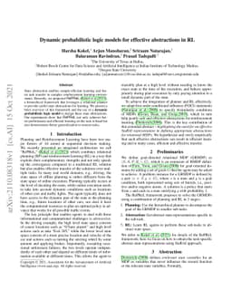 Dynamic probabilistic logic models for effective abstractions in RL