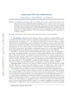 Solving Image PDEs with a Shallow Network