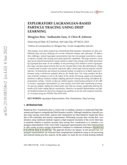 Exploratory Lagrangian-Based Particle Tracing Using Deep Learning