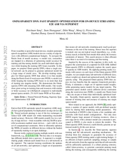 Omni-sparsity DNN: Fast Sparsity Optimization for On-Device Streaming
  E2E ASR via Supernet