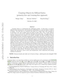 Counting Objects by Diffused Index: geometry-free and training-free
  approach