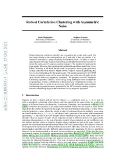 Robust Correlation Clustering with Asymmetric Noise