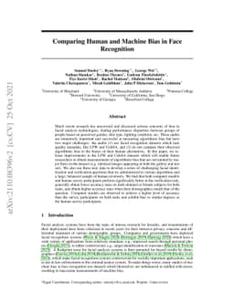 Comparing Human and Machine Bias in Face Recognition