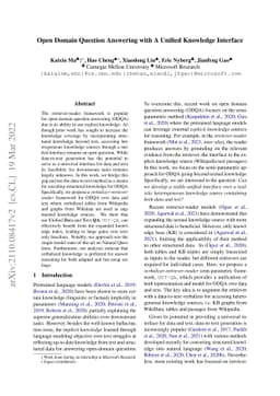 Open Domain Question Answering with A Unified Knowledge Interface
