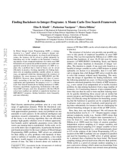 Finding Backdoors to Integer Programs: A Monte Carlo Tree Search
  Framework