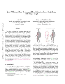 Joint 3D Human Shape Recovery and Pose Estimation from a Single Image
  with Bilayer Graph