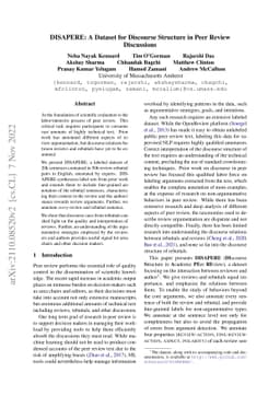 DISAPERE: A Dataset for Discourse Structure in Peer Review Discussions
