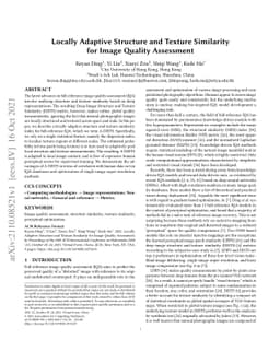 Locally Adaptive Structure and Texture Similarity for Image Quality
  Assessment